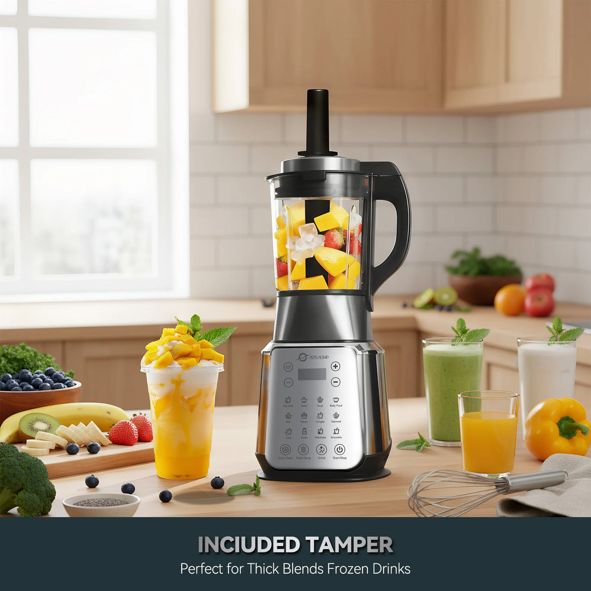 Astralship Stainless Steel Glass Blender 1500W Kitchen Combo