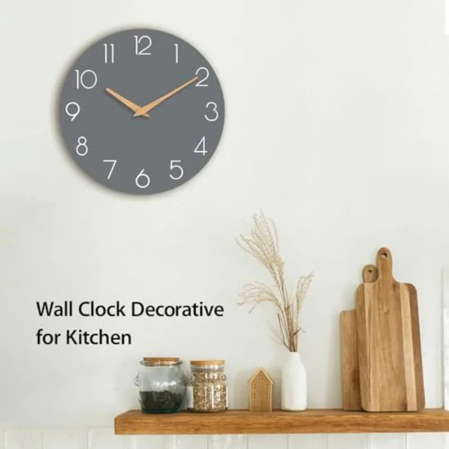 Silent Non-Ticking Wall Clock Battery Operated Home Use