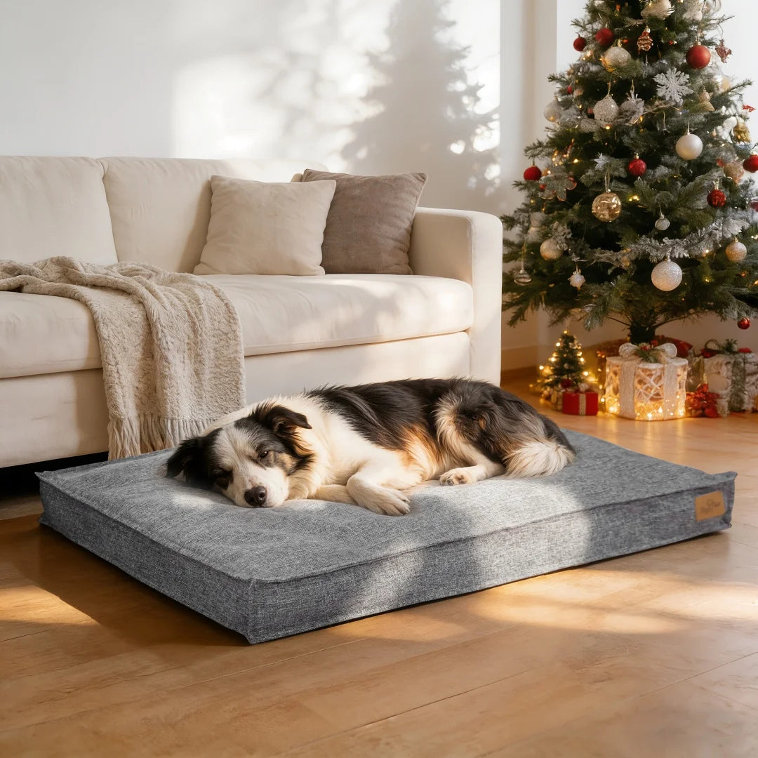 BingoPaw Waterproof Linen Dog Bed With Removable Cover