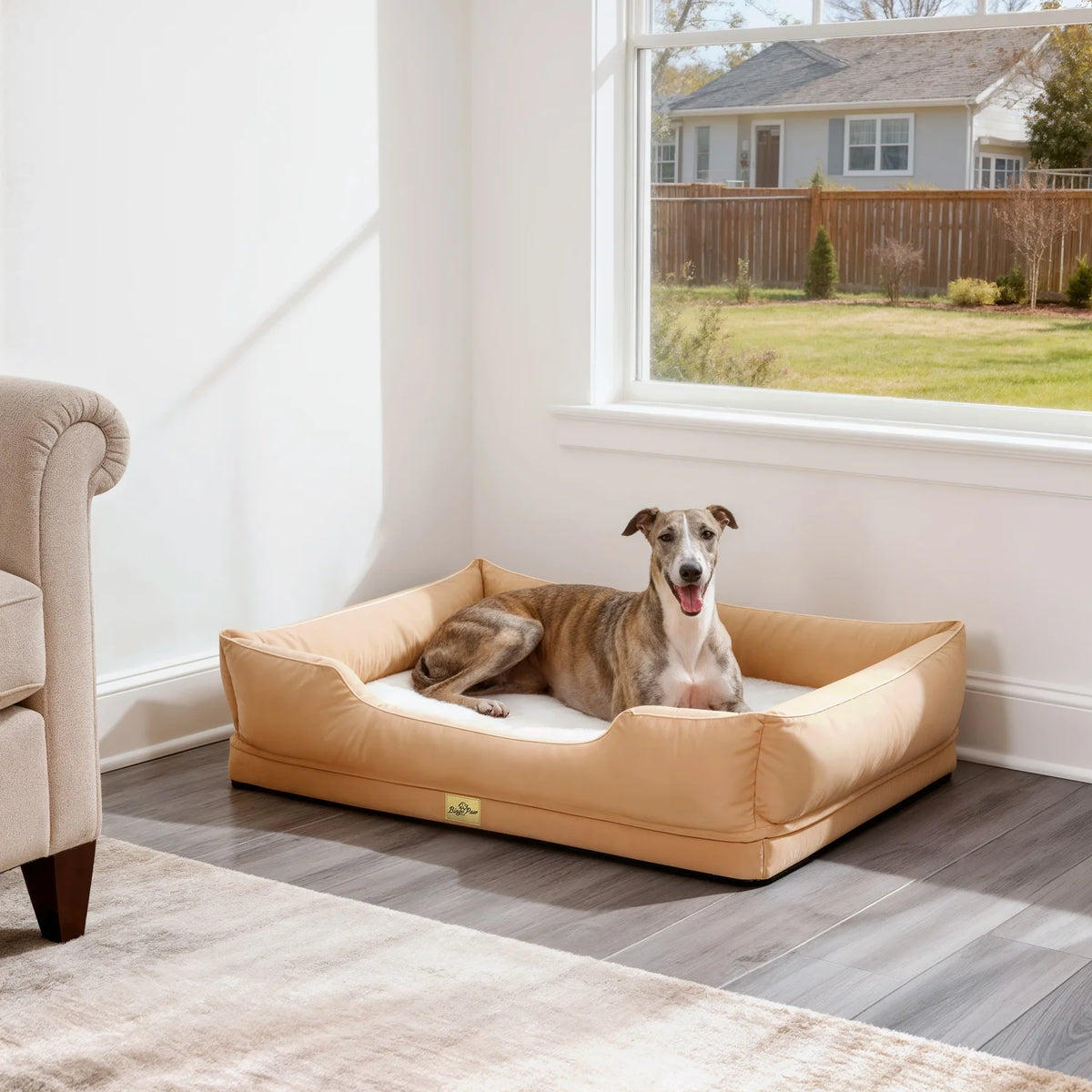 Orthopedic Dog Bed For Large Dogs Bingopaw Premium Waterproof Lining Removable Cover Bolster Sponge Base Sofa