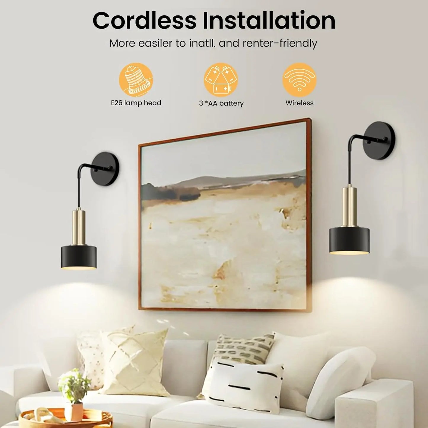 PRTILOUD Dimmable Led Wall Sconce With Remote Control