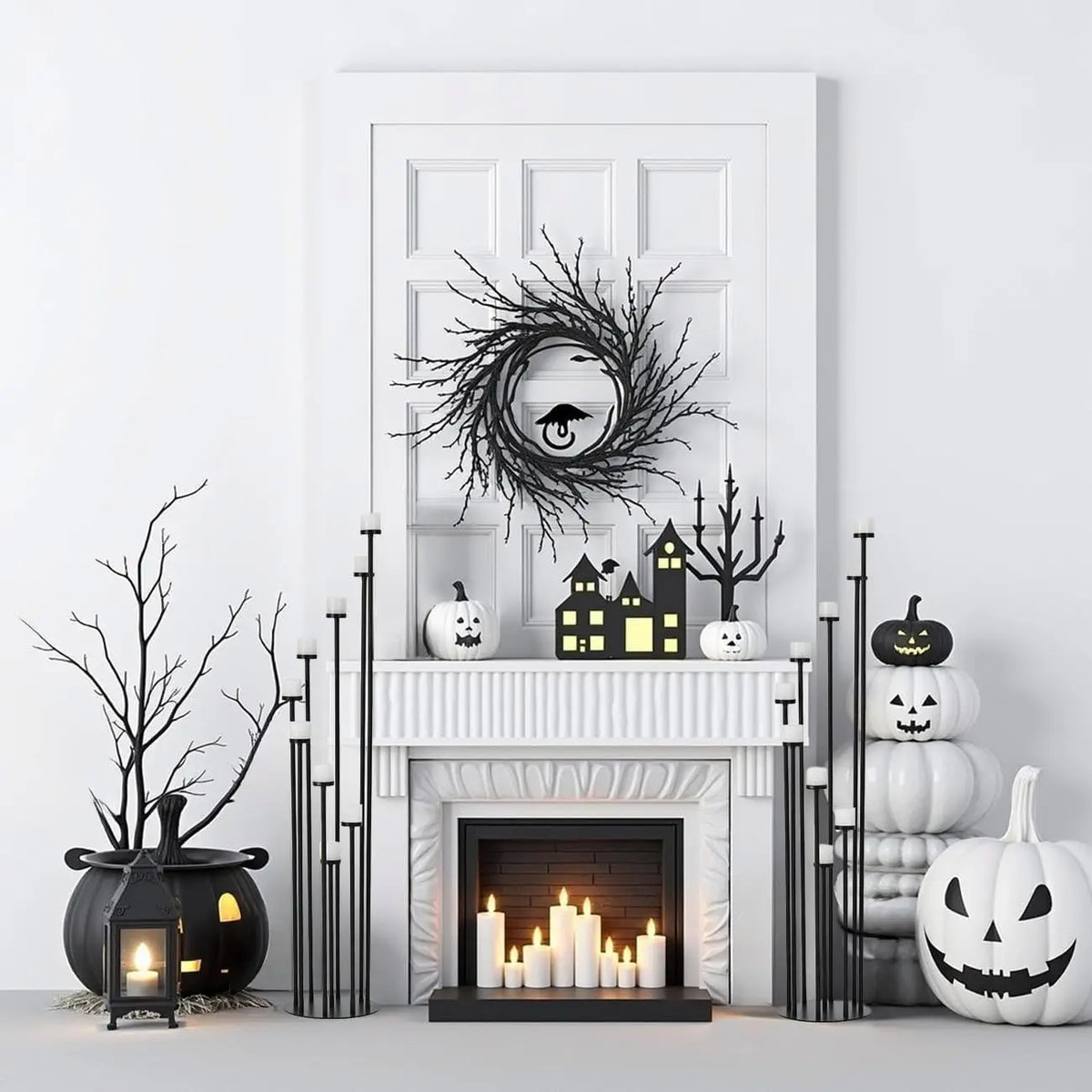 Stylish Nine Arm Metal Floor Candle Stand