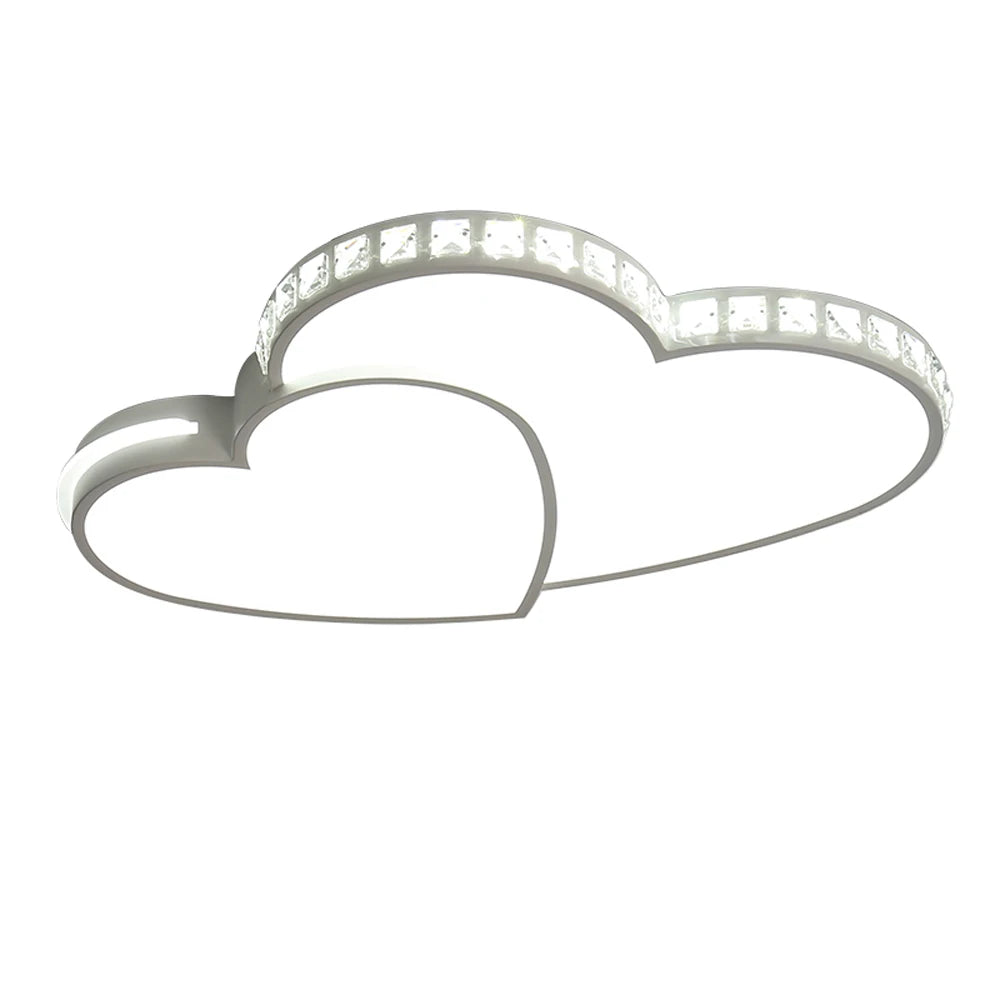 Crystal Heart Ceiling Light Modern LED Flush Mount For Kids
