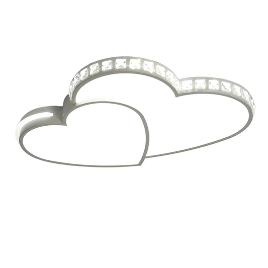 Crystal Heart Ceiling Light Modern LED Flush Mount For Kids