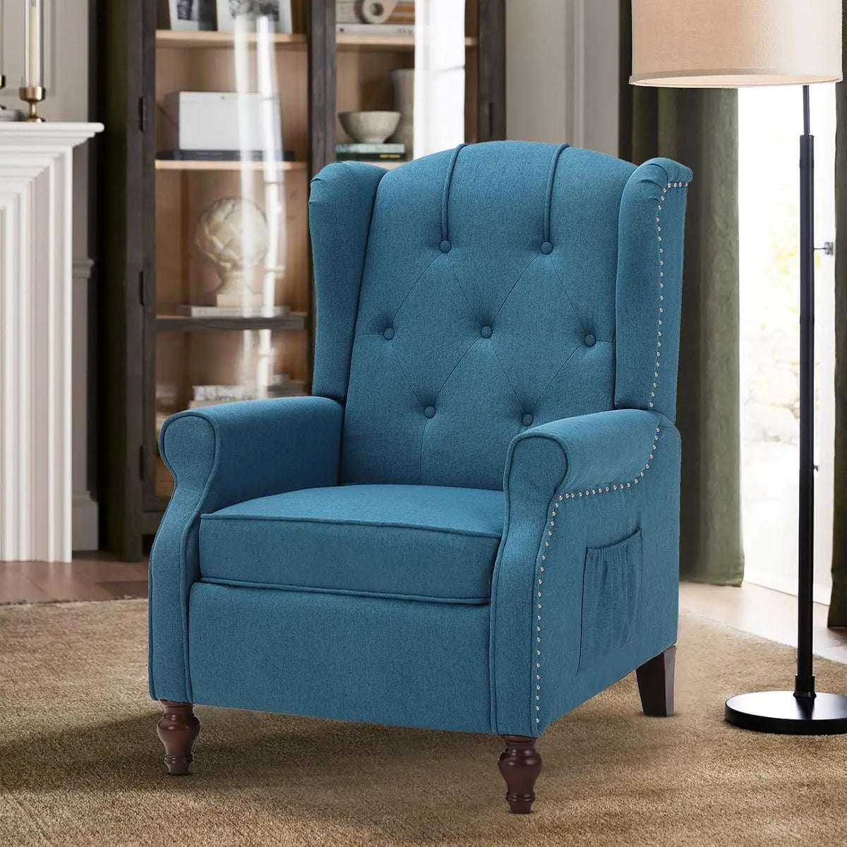 Massage Heat Wingback Recliner Armchair For Living Room