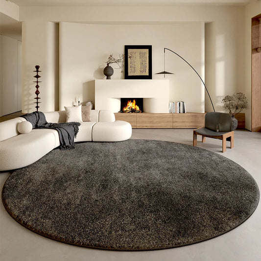 Minimalist Style Bedroom Decor Round Carpet Thick Plush Cloakroom Floor Mat Solid Color Carpets for Living Room Fluffy Soft Rug