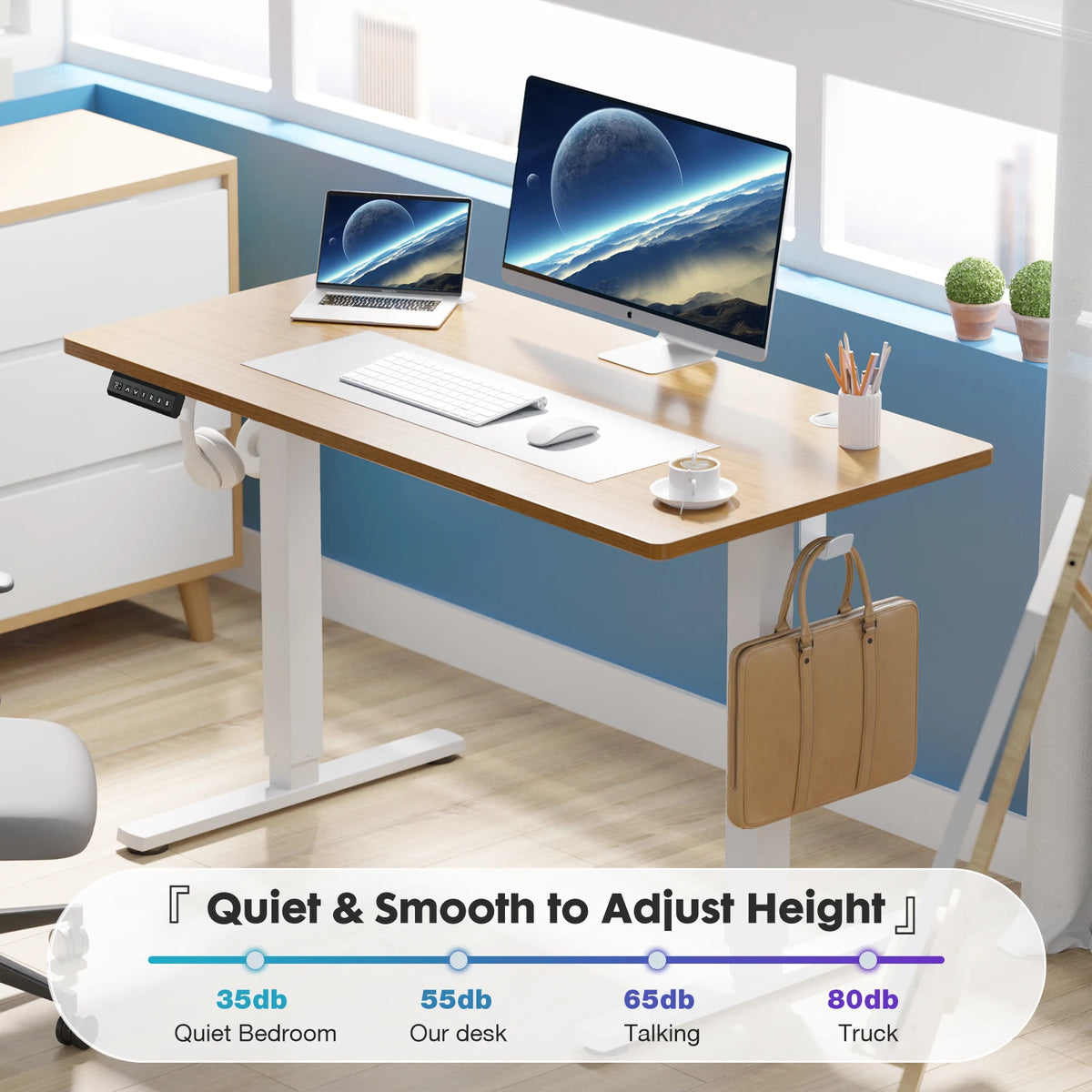 JHK Electric Height Adjustable Standing Desk For Office