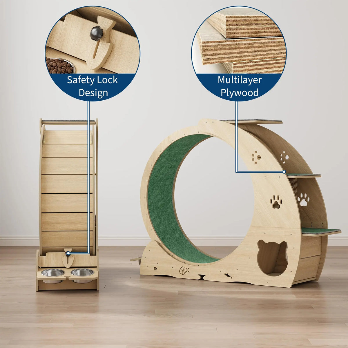HiMISS Quiet Multifunctional Cat Exercise Wheel