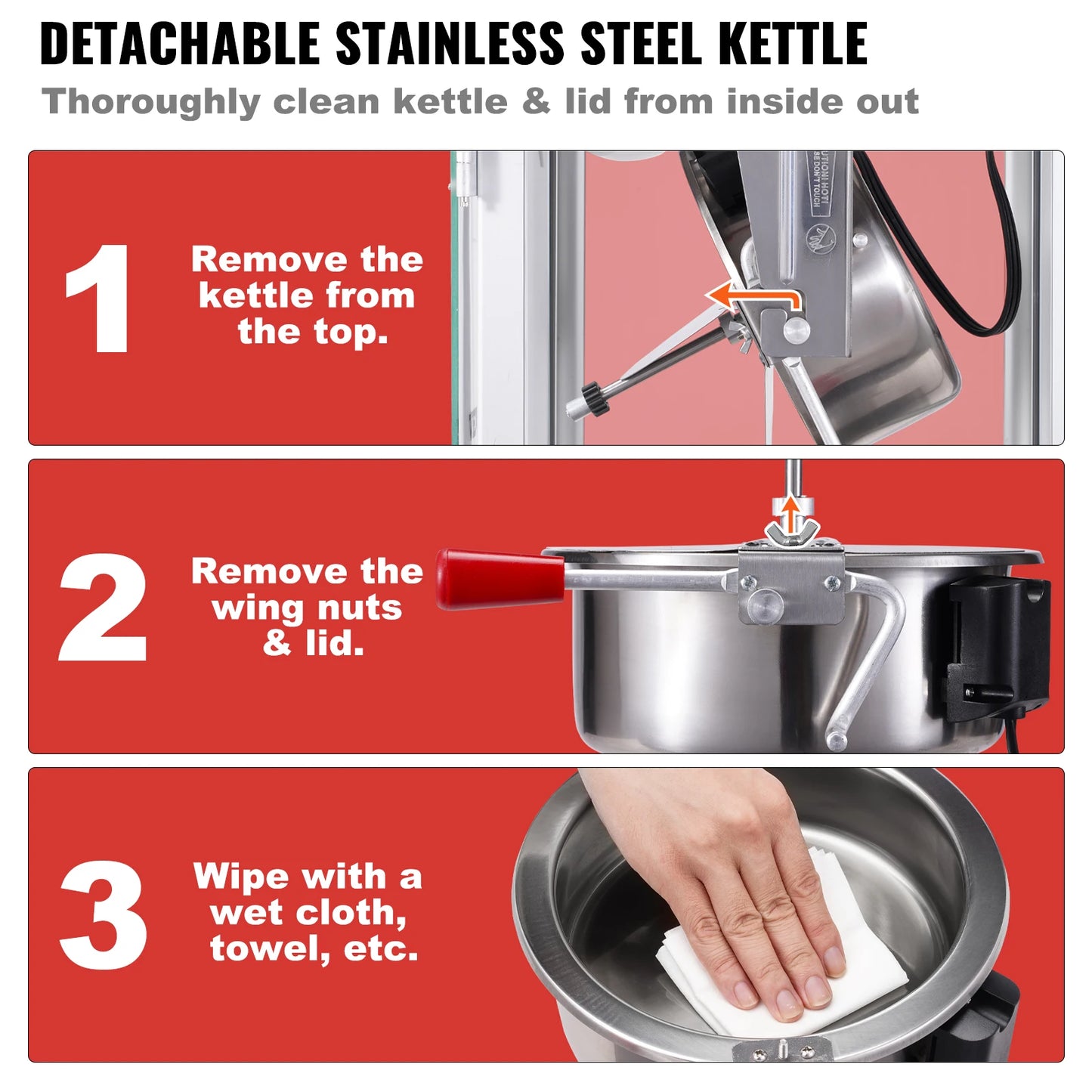 SucceBuy Popcorn Popper Maker Machine Kettle Countertop