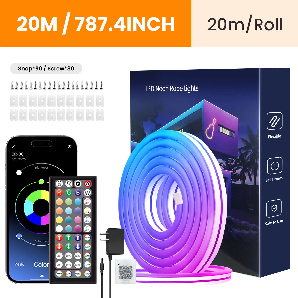 Aiopp Neon LED Rope Lights With Remote And App Control