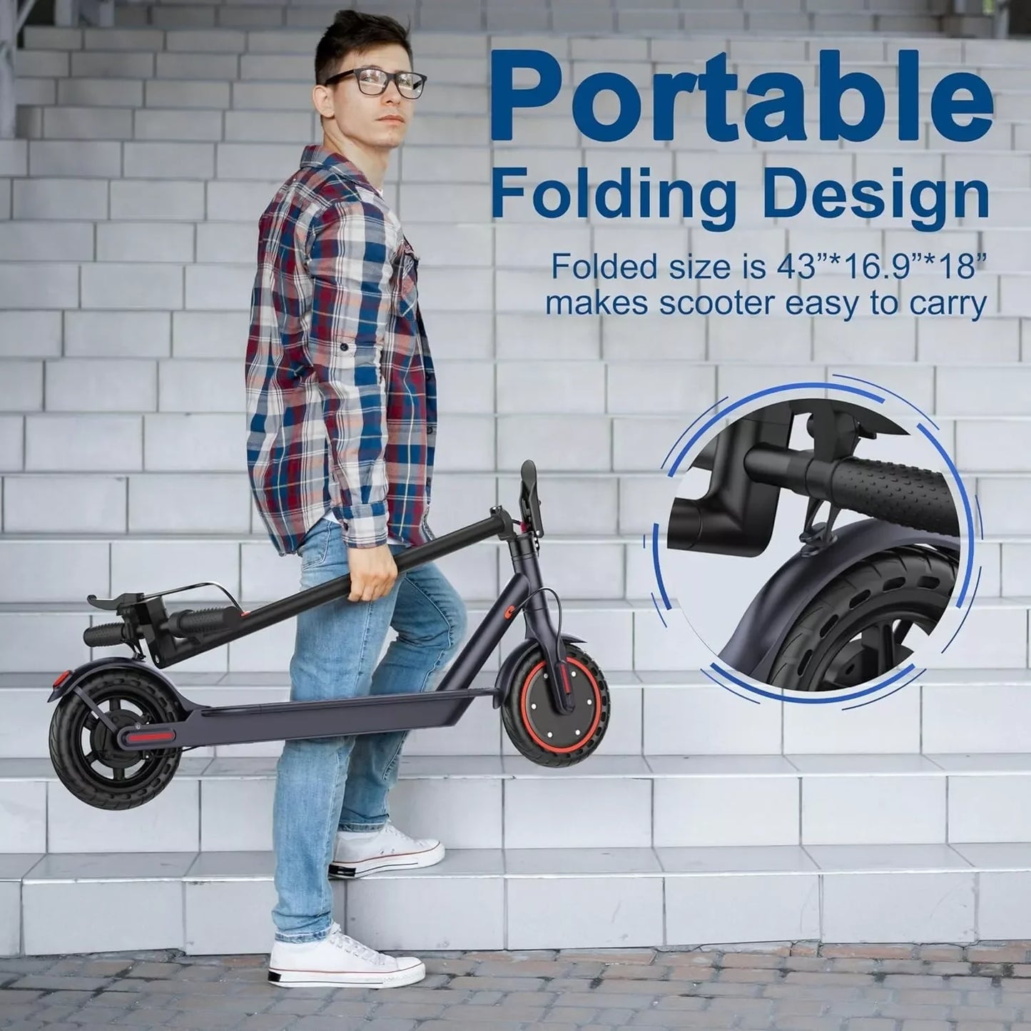 Ladped LP60 Electric Scooter 350W Folding 19 Mph Max Speed 16 Mile Range For Adults