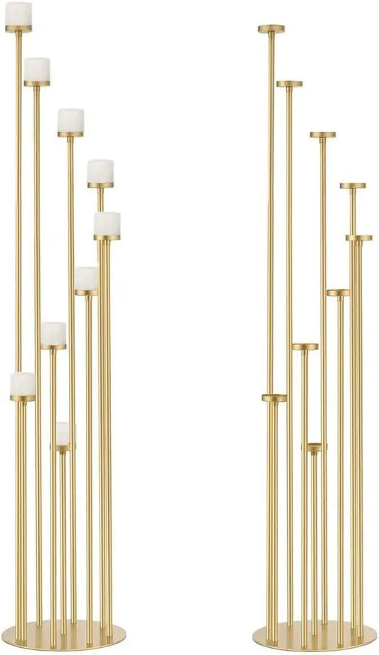 Elegant Nine Arm Floor Candelabras Set For Home Decoration