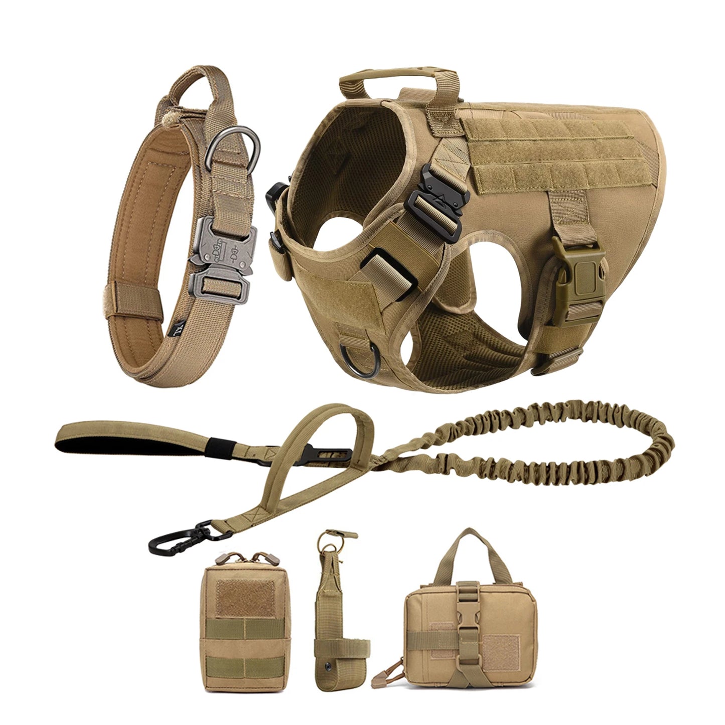 Tactical Dog Harness With Molle Pouches For Dogs