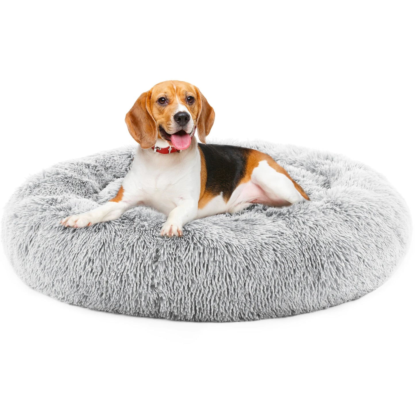 JHK Round Calming Dog Bed Soft Plush Fleece