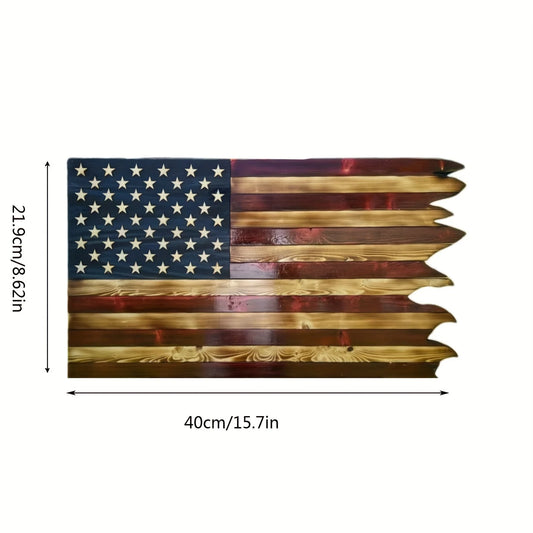 American Wooden Wavy Flag Decoration for Independence Day