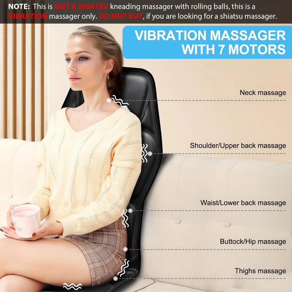 Homemassa Massage Chair Pad With Heat Back Massager Cushion