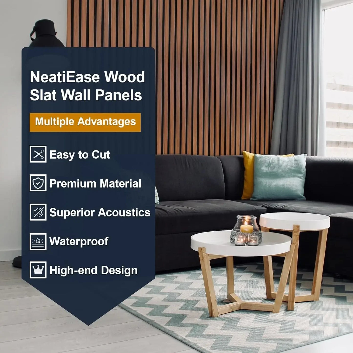 Teak Acoustic Wood Slat Wall Panels For Sound Absorption