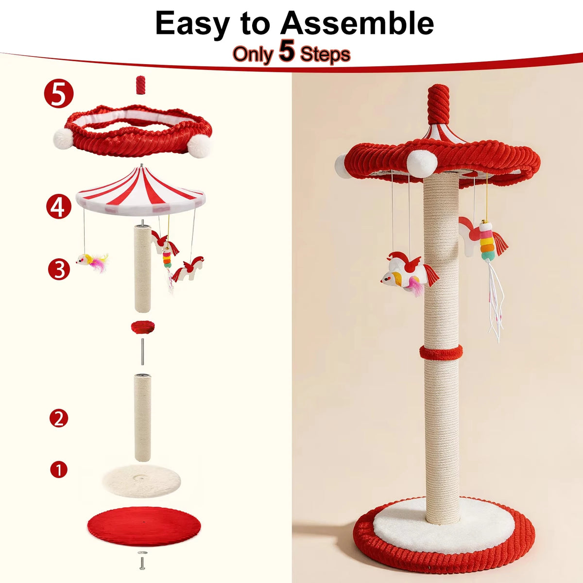 CWV Carousel Cat Tree With Rotating Scratching Post