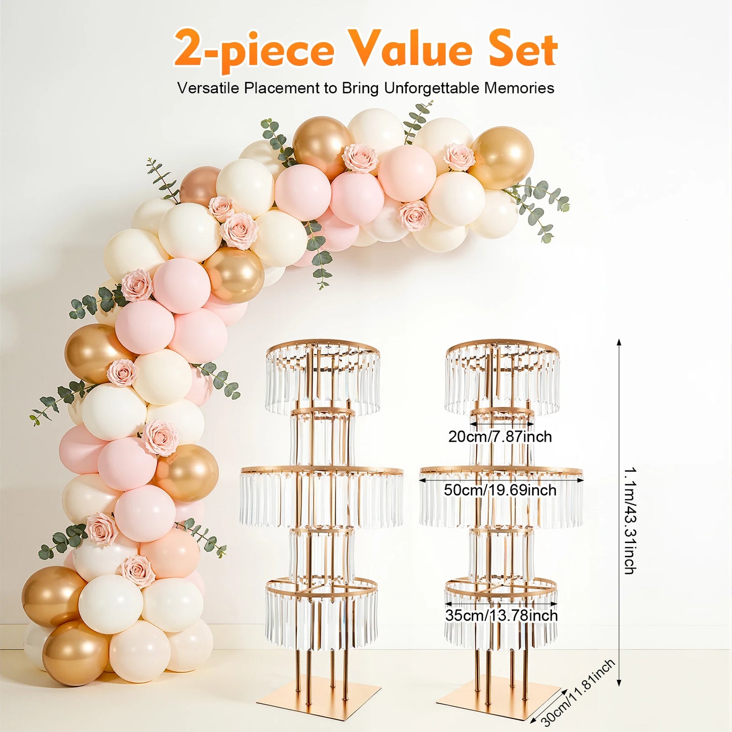 Five Tier Acrylic Wedding Flower Stand Centerpiece
