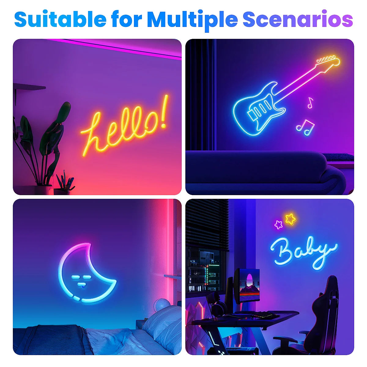 Aiopp Neon LED Rope Lights With Remote And App Control