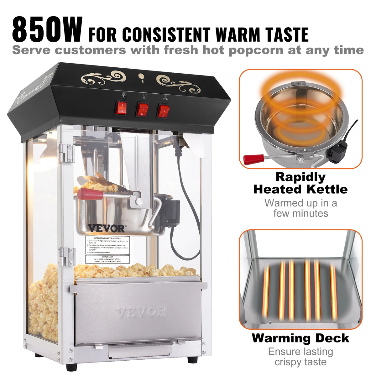SucceBuy Popcorn Popper Maker Machine Kettle Countertop