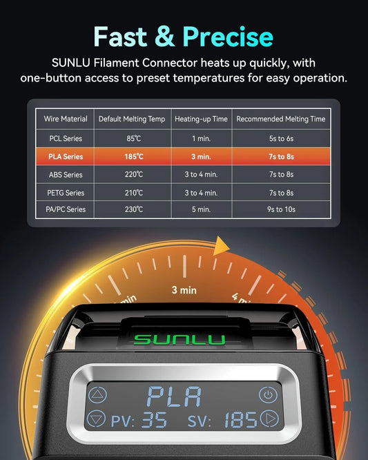 SUNLU Filament Connector Fast Heating For 3D Printer
