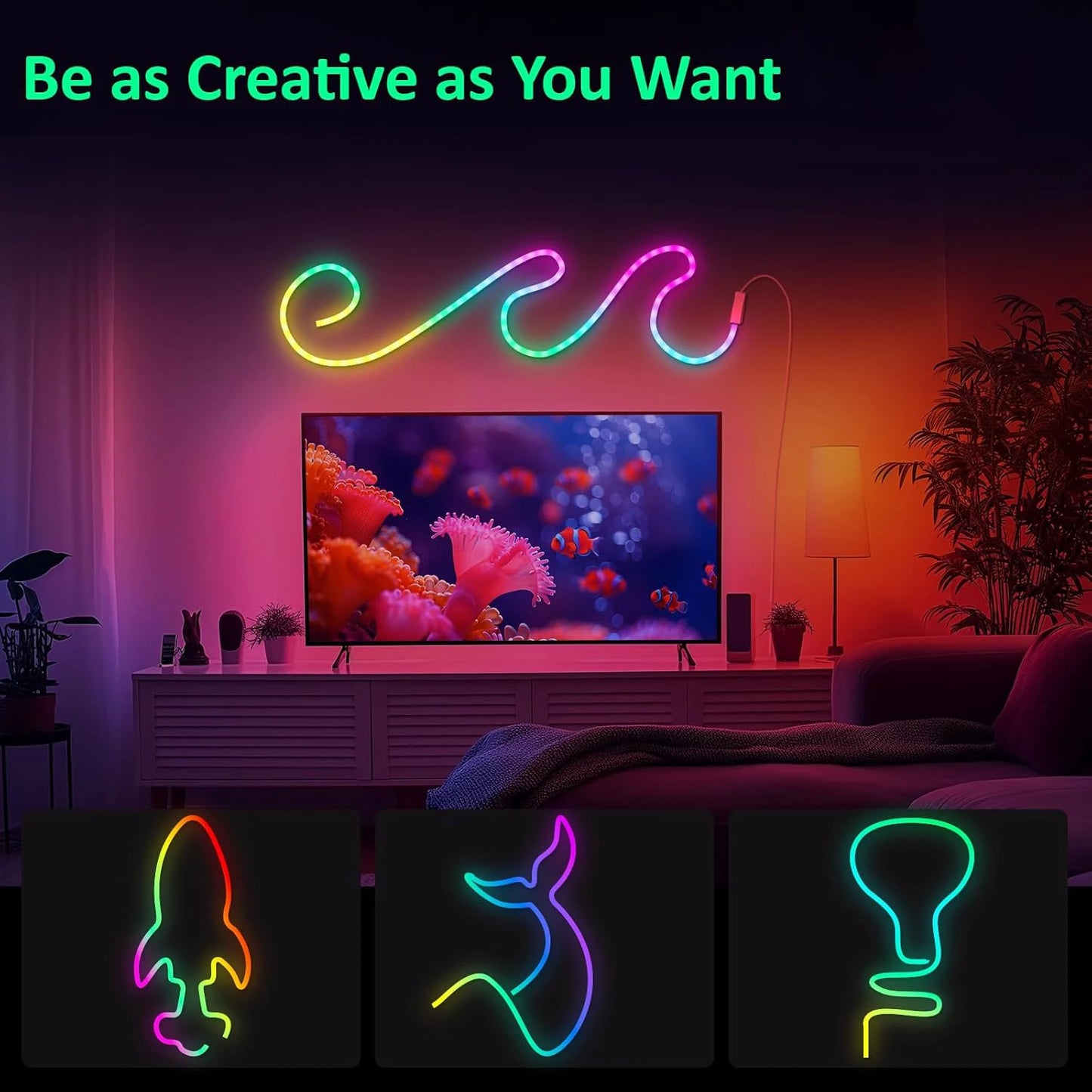 Aiopp Neon LED Rope Lights With Remote And App Control