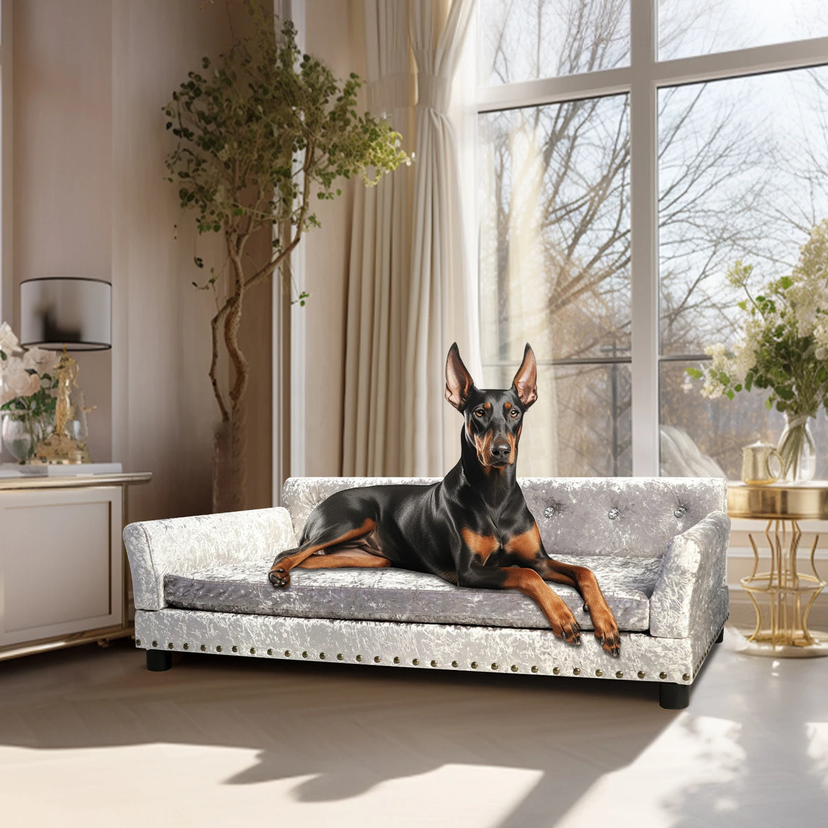 Bingopaw Elevated Dog Sofa Bed With Removable Cushion
