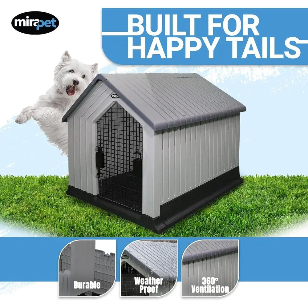 XMSJ Waterproof Plastic Dog House For Small Dogs Indoor Outdoor Shelter Durable Comfort And Security
