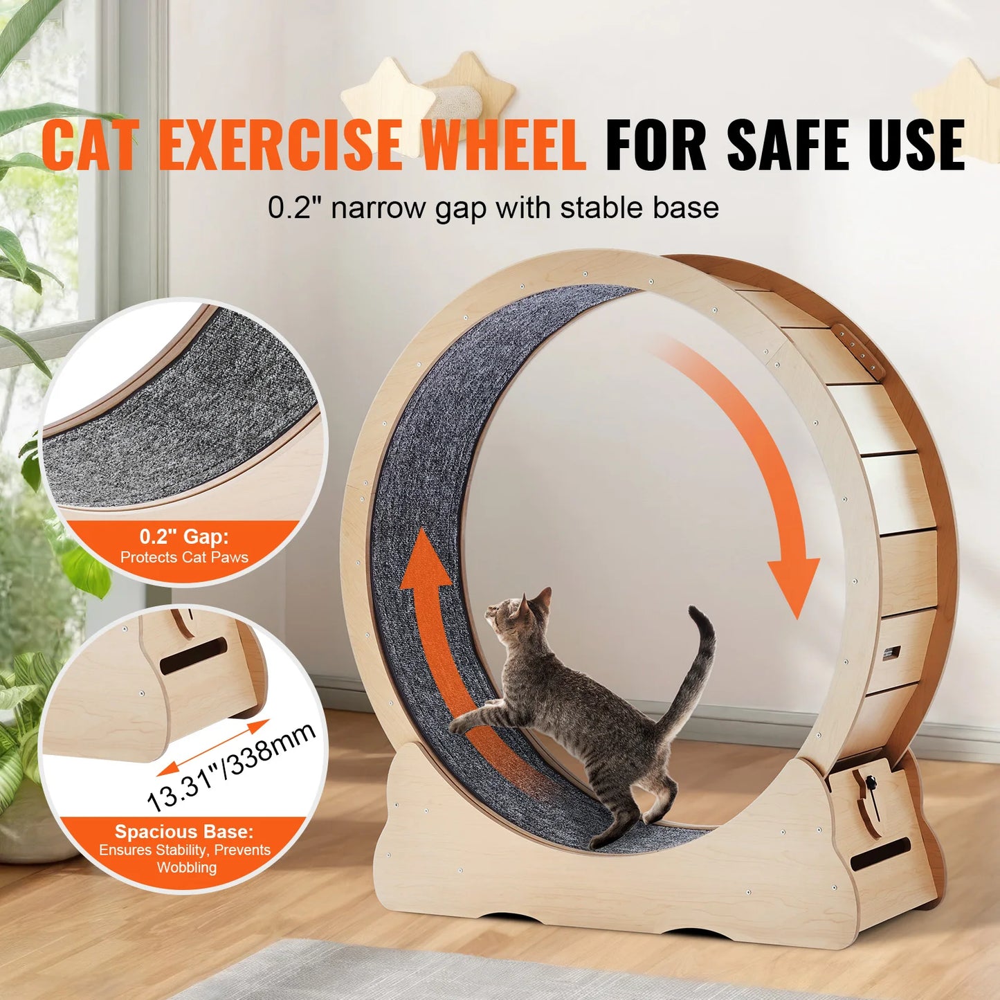 Succebuy Solid Wooden Cat Treadmill Wheel