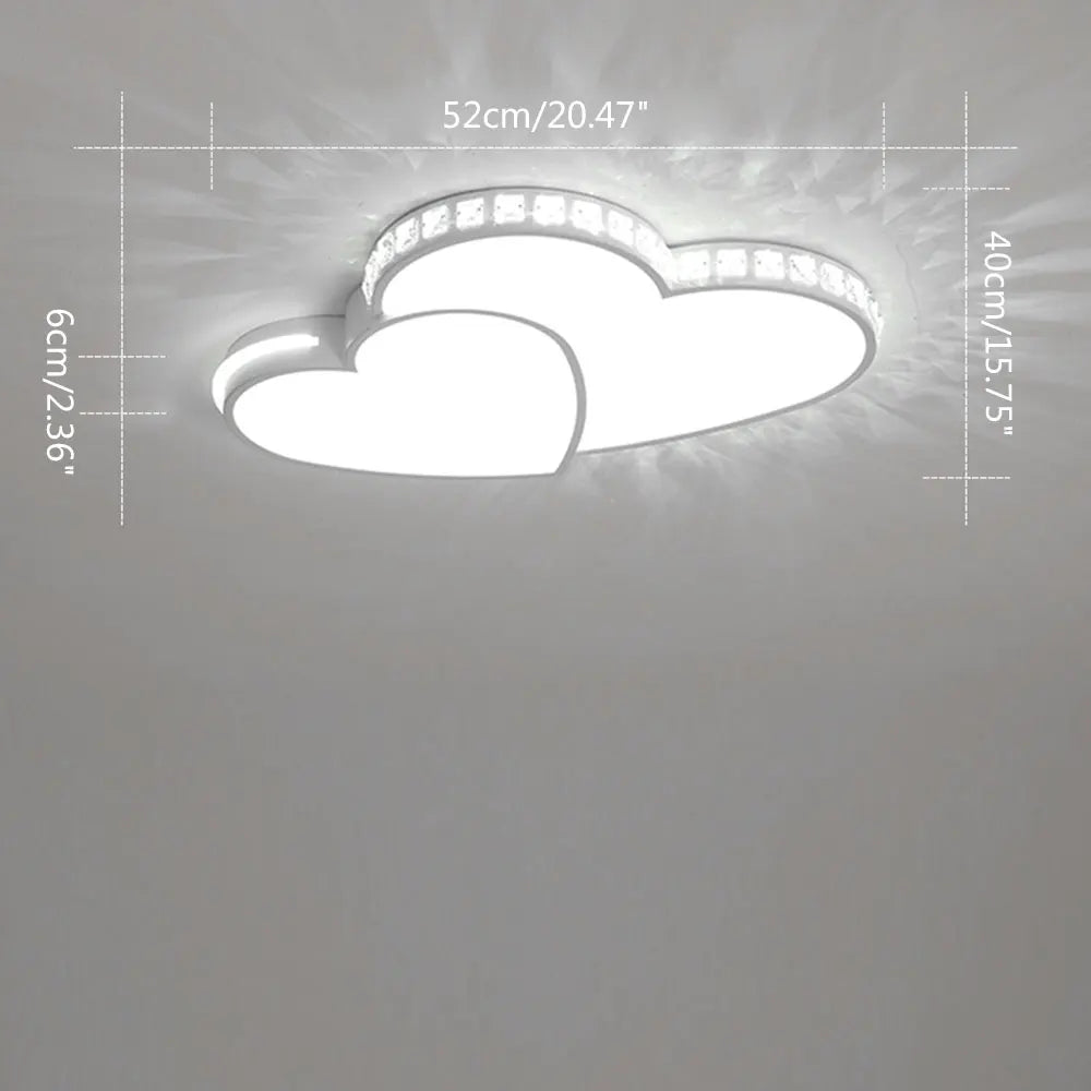 Crystal Heart Ceiling Light Modern LED Flush Mount For Kids