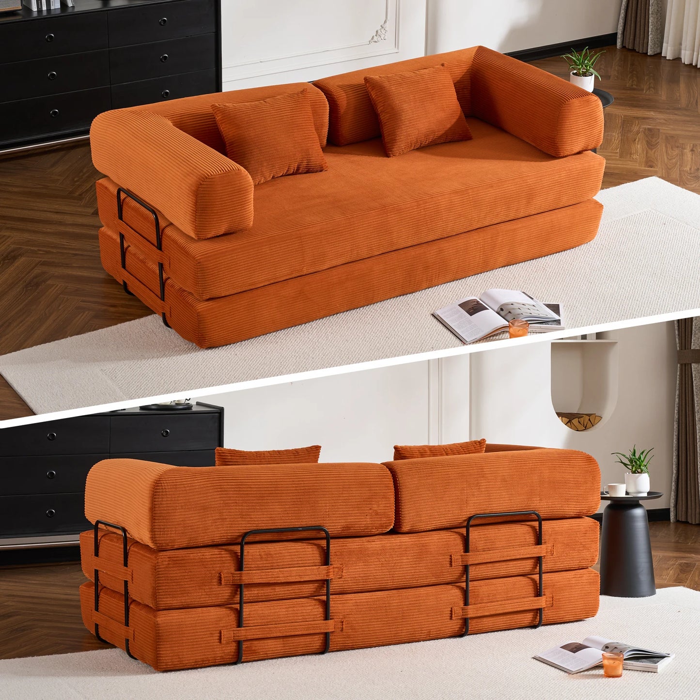 THOLASIS Folding Convertible Sofa Bed For Small Spaces