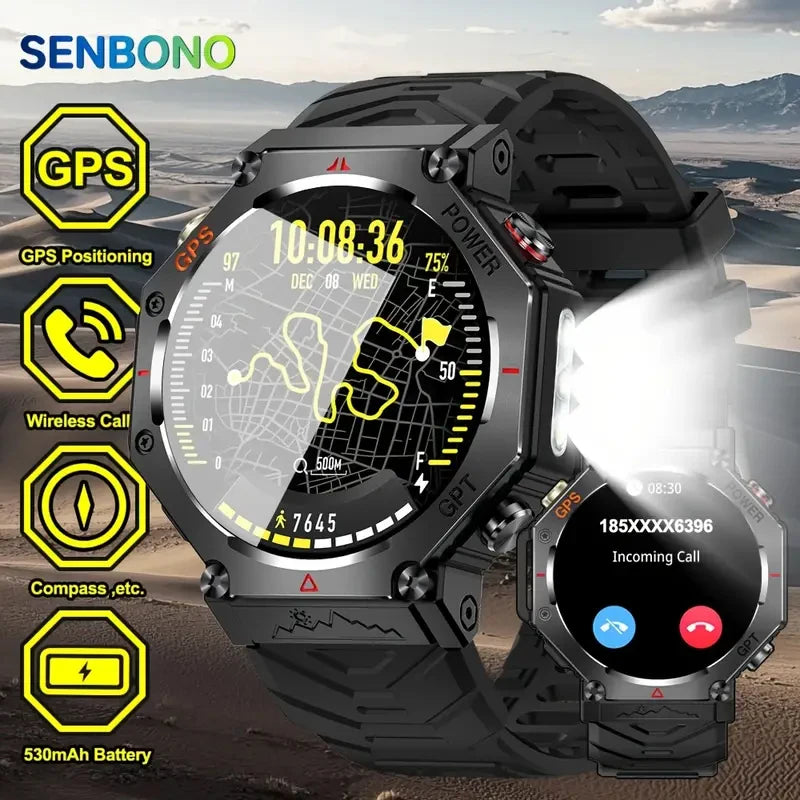 Senbono GPS Smartwatch For Men Built In GPS And Bluetooth