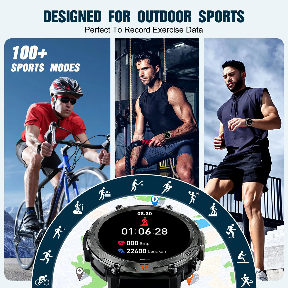 LaNikar KE3 Bluetooth Smart Watch For iOS And Android