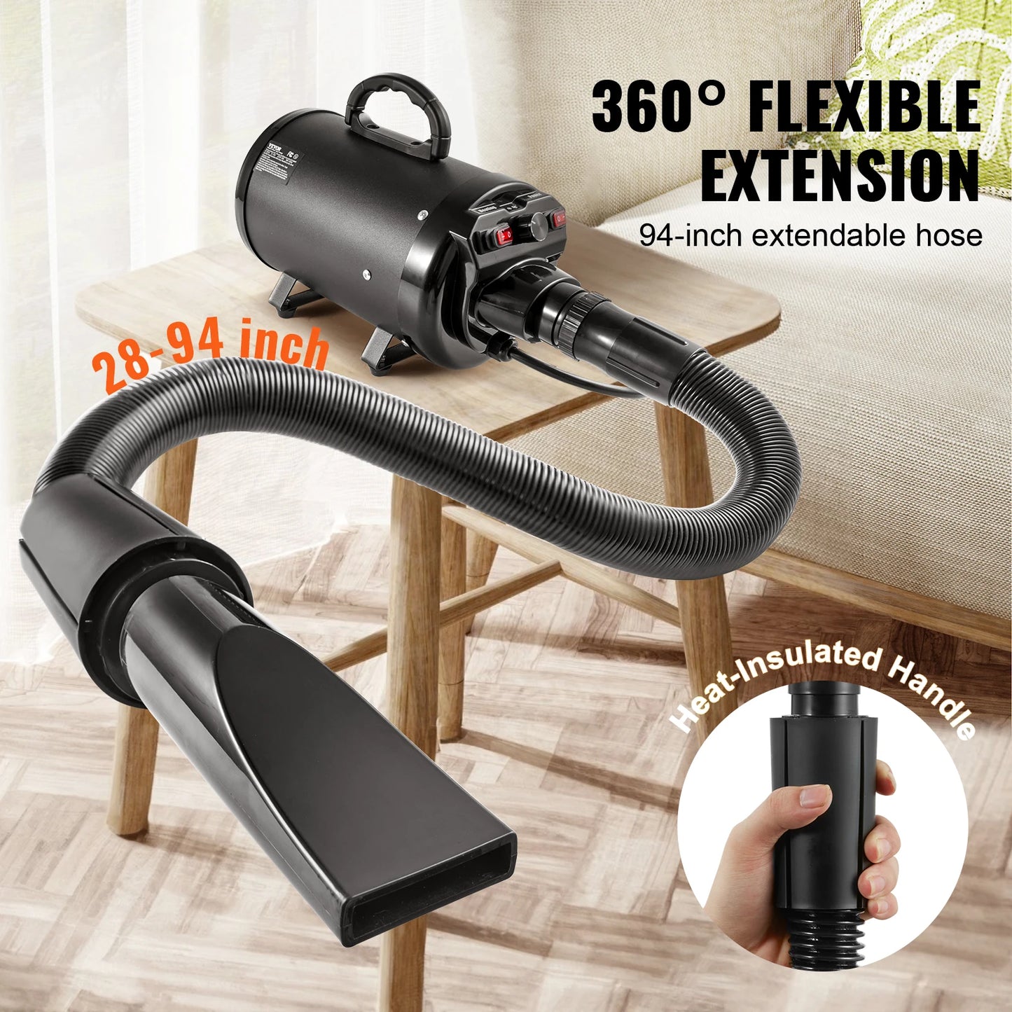 SucceBuy 2000W Dog Dryer With Adjustable Temperature Control
