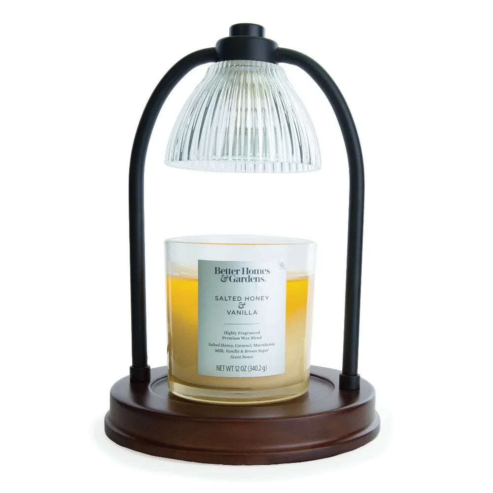 Electric Ribbed Glass Wax Cube Warmer With Digital Timer