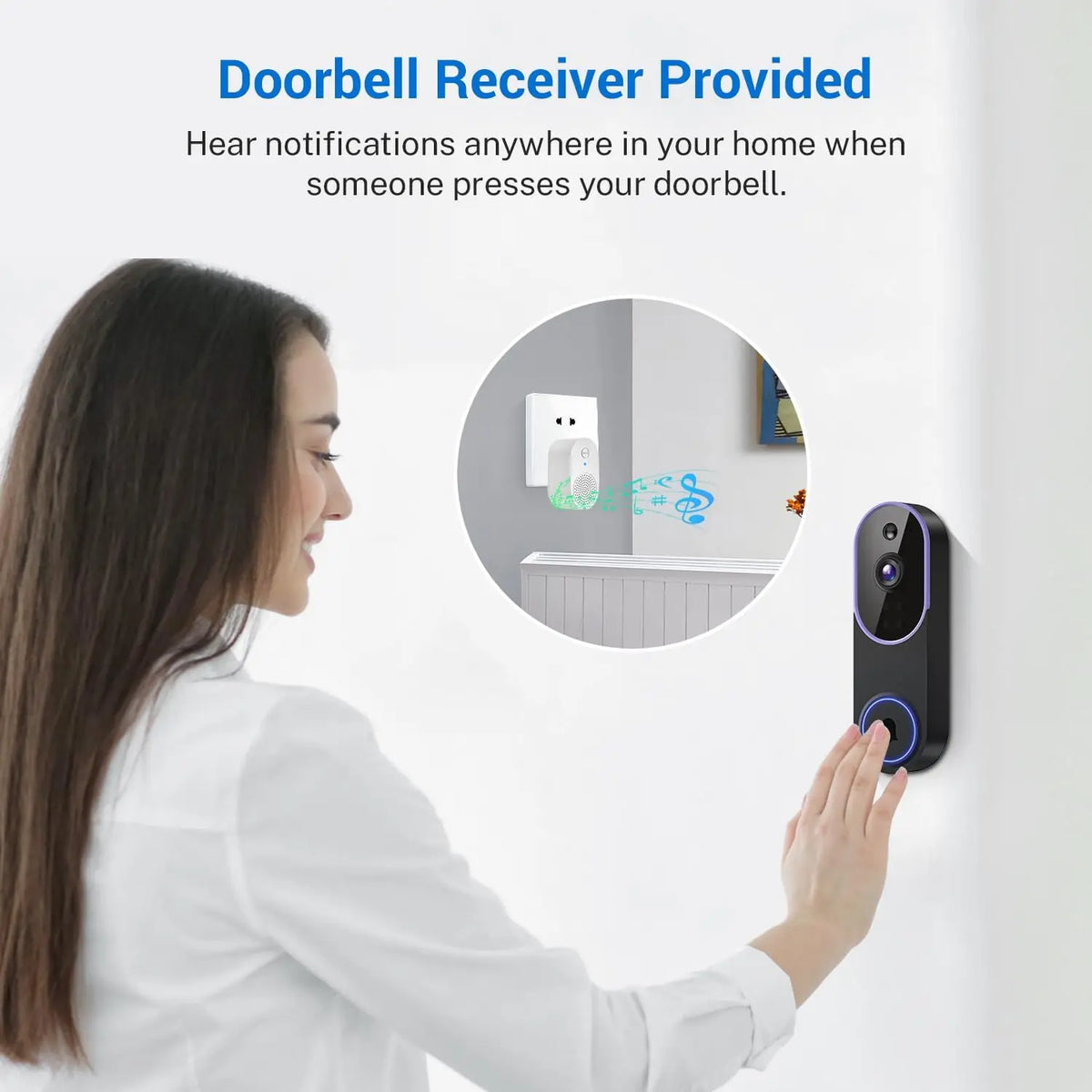 Smart Wireless Video Doorbell Camera AI Human Detection