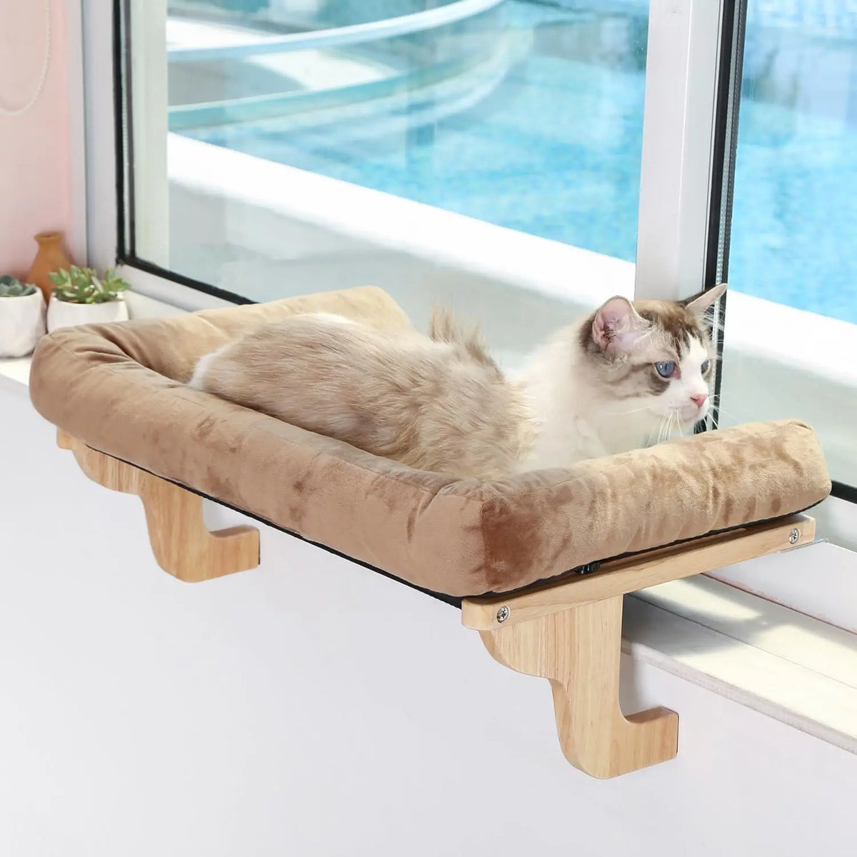 Zakkart Cat Window Perch With Orthopedic Bolster