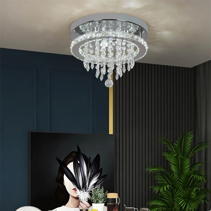 GreeLustr Crystal LED Chandelier Dimmable With Remote