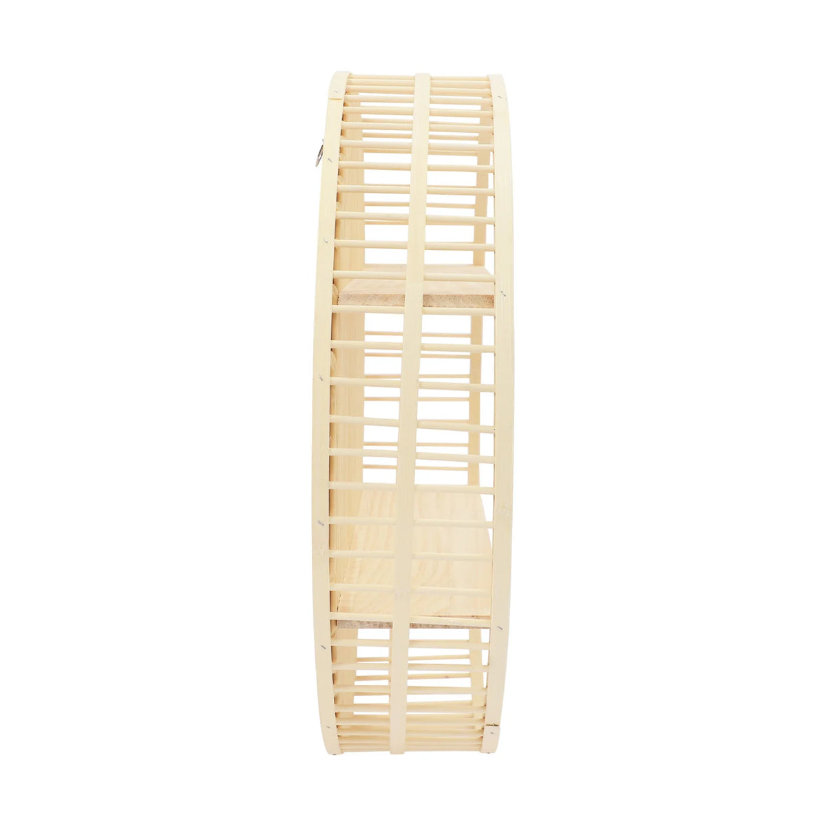 Round Two Tier Bamboo Wall Shelf Farmhouse Decor