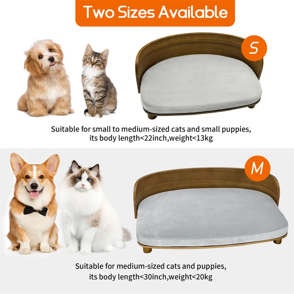Borwart Elevated Wood Pet Sofa With Comfort Cushion