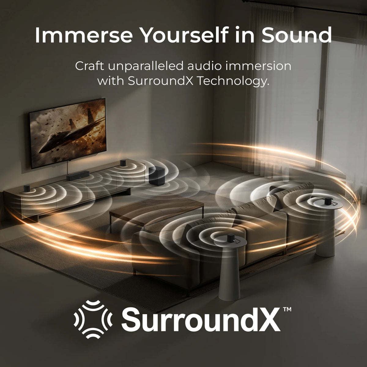 ULTIMEA 350W 7.1ch Virtual Surround Soundbar with Subwoofer