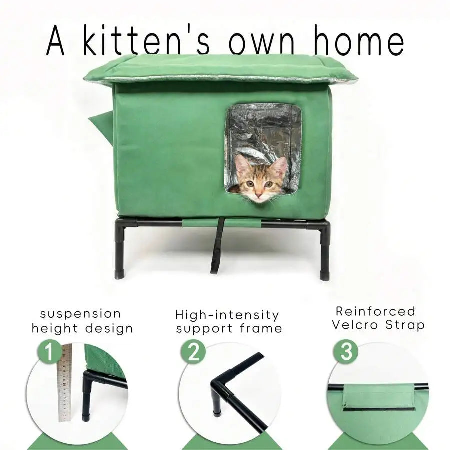 Warm Insulated Cat House For Indoor And Outdoor Use