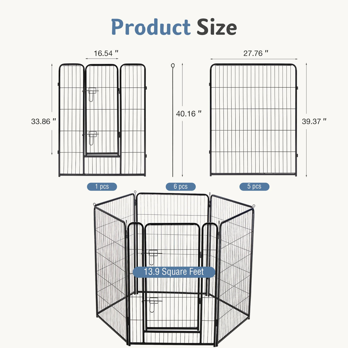 JHK Metal Dog Playpen Foldable Fence For Outdoor Use