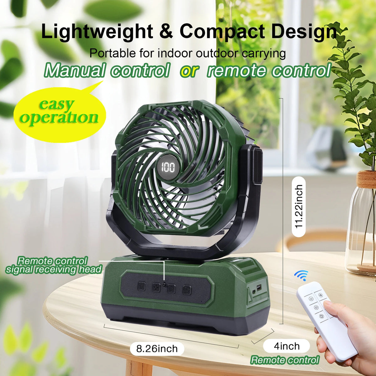 Portable Camping Fan With RGB Lantern And 30000mAh Battery