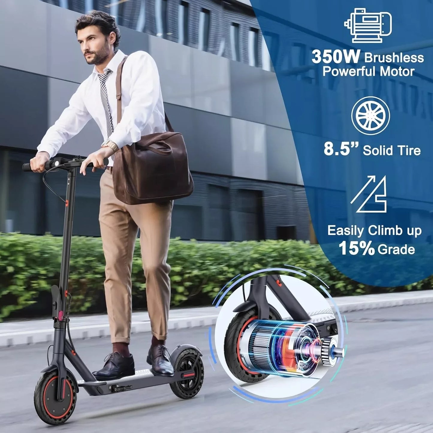 Ladped LP60 Electric Scooter 350W Folding 19 Mph Max Speed 16 Mile Range For Adults