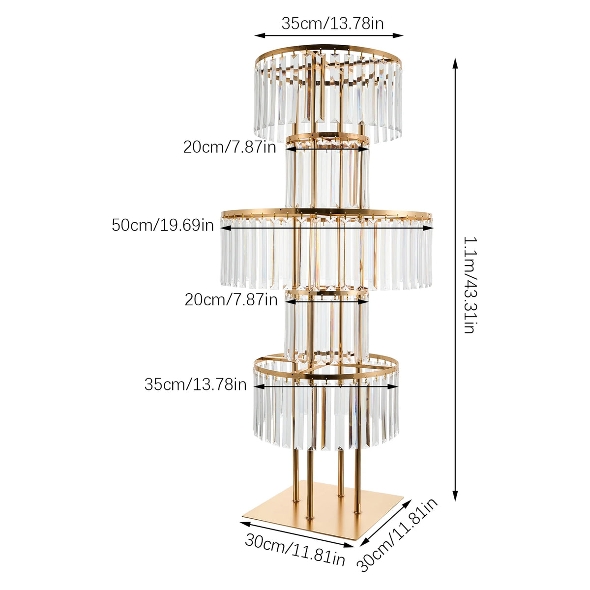 Five Tier Acrylic Wedding Flower Stand Centerpiece