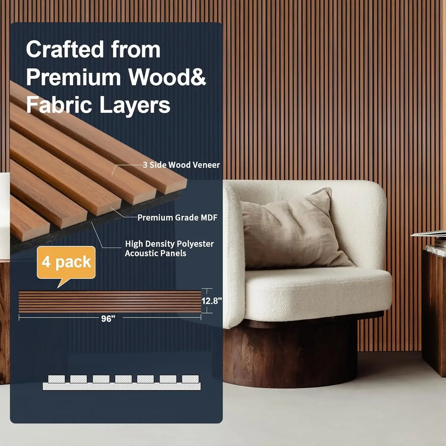 Teak Acoustic Wood Slat Wall Panels For Sound Absorption