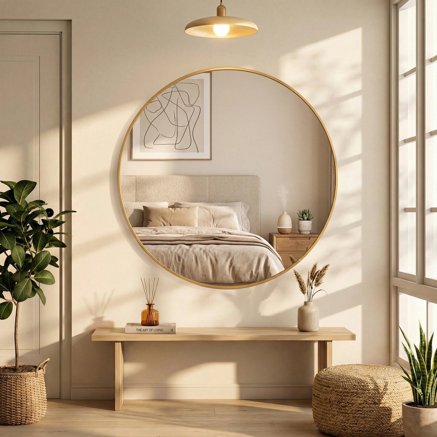 MCQ Round Wall Mirror Shatterproof Bathroom