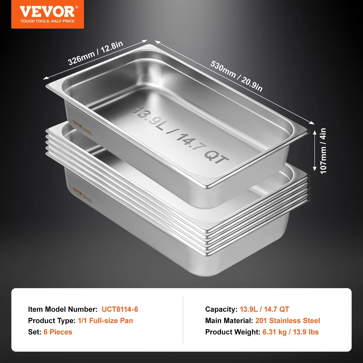 SucceBuy Stainless Steel Buffet Chafing Dish Pan